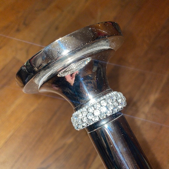 NWT SILVER DIAMOND TRIM CAND STICK HOLDER - Picture 3 of 7